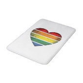 Retro Regenboog Hart Pride Vector T-shirt Ontwerp_ Badmat (Gekanteld)