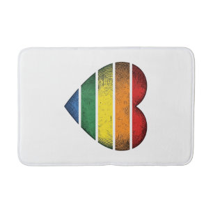 Retro Regenboog Hart Pride Vector T-shirt Ontwerp_ Badmat