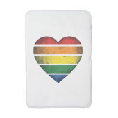 Retro Regenboog Hart Pride Vector T-shirt Ontwerp_ Badmat (Voorkant Verticaal)