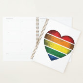 Retro Regenboog Hart Pride Vector T-shirt Ontwerp_ Planner (Display)