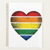 Retro Regenboog Hart Pride Vector T-shirt Ontwerp_ Planner (Voorkant)