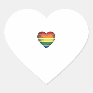 Retro Regenboog Hart Pride Vector T-shirt Ontwerp_ Sticker