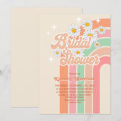 Retro regenboog Hippie 70's roze Vrijgezellenfeest Kaart (Voorkant / Achterkant)