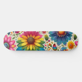 Retro Regenboog Hippie Bloemmotief Persoonlijk Skateboard