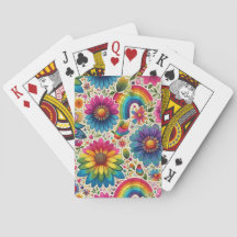 Retro Regenboog Hippie Bloemmotief