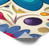 Retro Regenboog Hippie Bloemmotief Poster (Hoek)