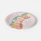 Retro Regenboog Jong Wild Drie Daisy Papieren Bordje (Gekanteld)