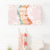 Retro Regenboog Jong Wild Drie Daisy Spandoek (Insitu)