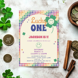 Retro Regenboog Jongens St. Patrick's 1e Verjaarda Kaart