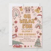 Retro Regenboog Kerstboom Verjaardagsfeest Kaart (Voorkant)