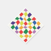 Retro Regenboog Kleurrijke Verwrongen Checkerboard Servet (Hoek)