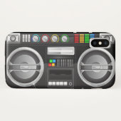 retro regenboog knoppen boombox ghetto master Case-Mate iPhone case (Achterkant (horizontaal))