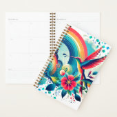 Retro Regenboog Kolibrie Weekplanner Planner (Display)