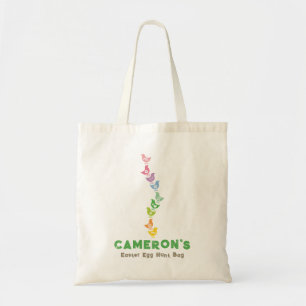 Retro Regenboog Kuikens Chic Mooie Paaseierenjacht Tote Bag