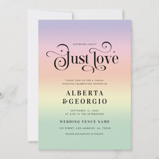 Retro Regenboog LGBTQ Gay Pride Alles in Eén Trouw Kaart (Voorkant)