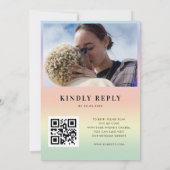 Retro Regenboog LGBTQ Gay Pride Alles in Eén Trouw Kaart (Achterkant)