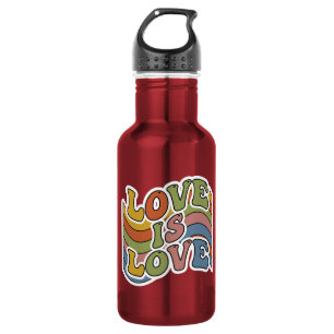 Retro Regenboog "Liefde is Liefde" Waterfles