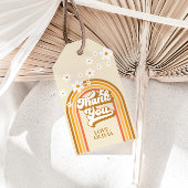 Retro Regenboog Madelief Bruiloftsshowers Cadeaulabel