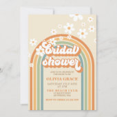 Retro Regenboog Madelief Bruiloftsshowers Kaart (Voorkant)