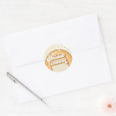 Retro Regenboog Madelief Bruiloftsshowers Ronde Sticker (Envelop)