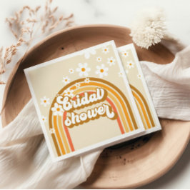 Retro Regenboog Madelief Bruiloftsspul Servet