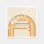 Retro Regenboog Madelief Groovy bruiloft Servet (Voorkant)