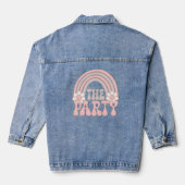 Retro Regenboog Meisjesuitstap Denim Jacket (Achterkant)