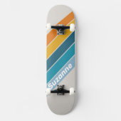 Retro Regenboog met naam Persoonlijk Skateboard (Voorkant)
