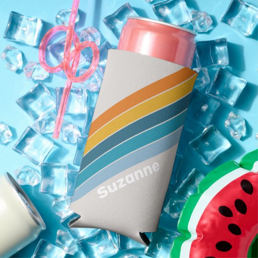 Retro Regenboog met naam Seltzer Blikjeskoeler (Insitu Zomer)