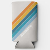 Retro Regenboog met naam Seltzer Blikjeskoeler (Voorkant)