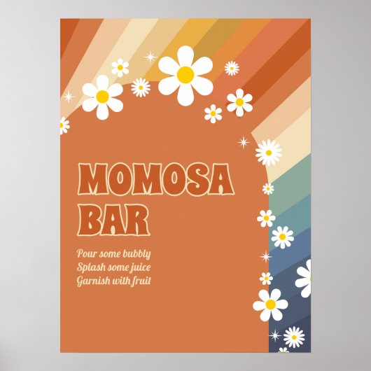 Retro  regenboog Momosa Bar Poster (Voorkant)