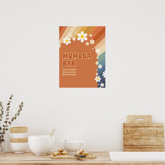 Retro  regenboog Momosa Bar Poster (Keuken)