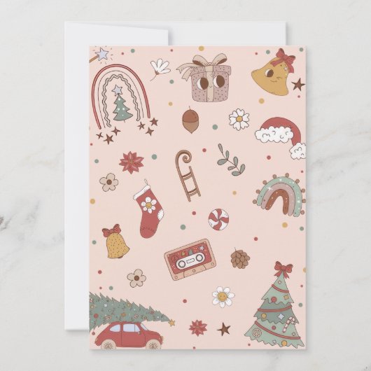 Retro Regenboog Onederful Kerstmis 1e Verjaardag Kaart (Achterkant)