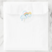 Retro Regenboog Ontwerp - Pastel Ronde Sticker (Tas)