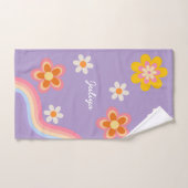 Retro Regenboog paarse kinderen Bad Handdoek (Handdoek)