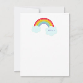 Retro Regenboog Persoonlijk Briefpapier voor Kinde Notitiekaartje