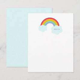 Retro Regenboog Persoonlijk Briefpapier voor Kinde Notitiekaartje