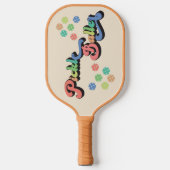 Retro Regenboog Pickleball peddel Paddle (Voorkant)