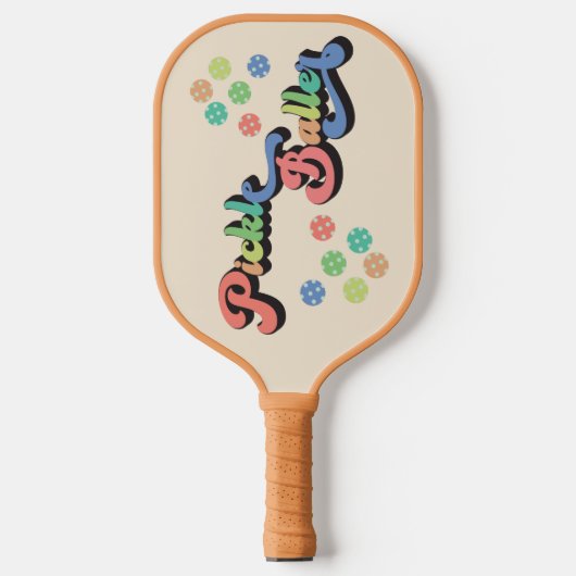 Retro Regenboog Pickleball peddel Paddle (Voorkant)