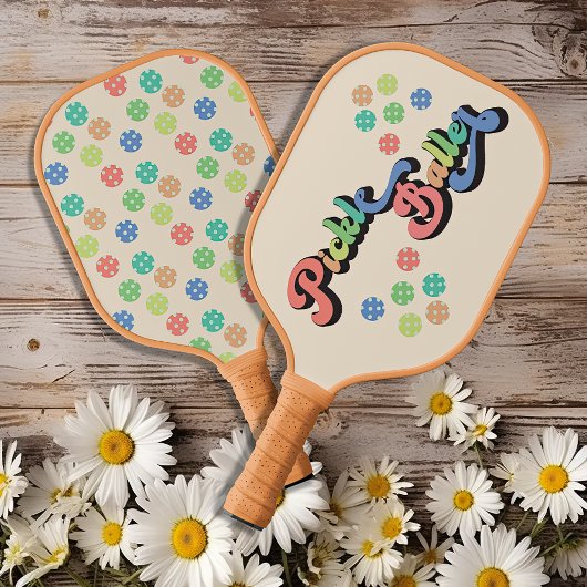 Retro Regenboog Pickleball peddel Paddle