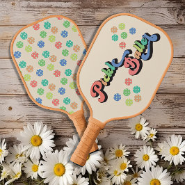 Retro Regenboog Pickleball peddel Pickleball Paddle
