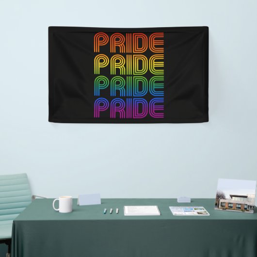 Retro Regenboog Pride Spandoek (Beurs)