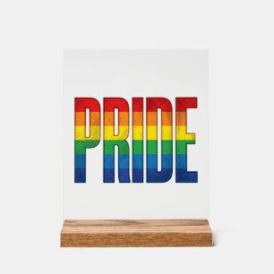 Retro Regenboog Pride Typografie Shirt Ontwerp_1 Acryl Bord