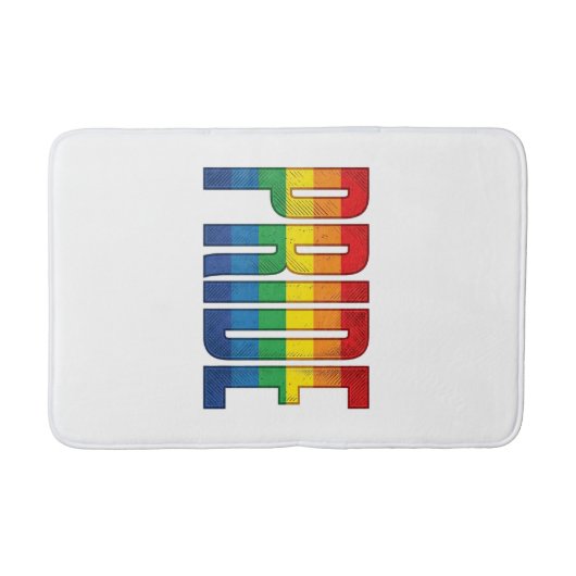 Retro Regenboog Pride Typografie Shirt Ontwerp_1 Badmat (Voorkant)