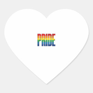 Retro Regenboog Pride Typografie Shirt Ontwerp_1 Hart Sticker