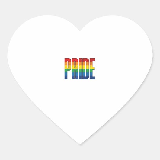 Retro Regenboog Pride Typografie Shirt Ontwerp_1 Hart Sticker (Voorkant)