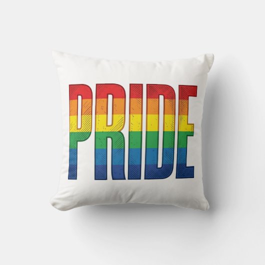 Retro Regenboog Pride Typografie Shirt Ontwerp_1 Kussen (Voorkant)