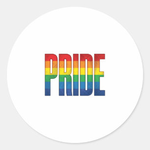 Retro Regenboog Pride Typografie Shirt Ontwerp_1 Ronde Sticker