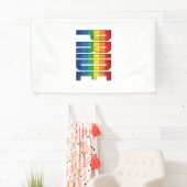 Retro Regenboog Pride Typografie Shirt Ontwerp_1 Spandoek (Insitu)