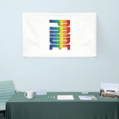 Retro Regenboog Pride Typografie Shirt Ontwerp_1 Spandoek (Beurs)